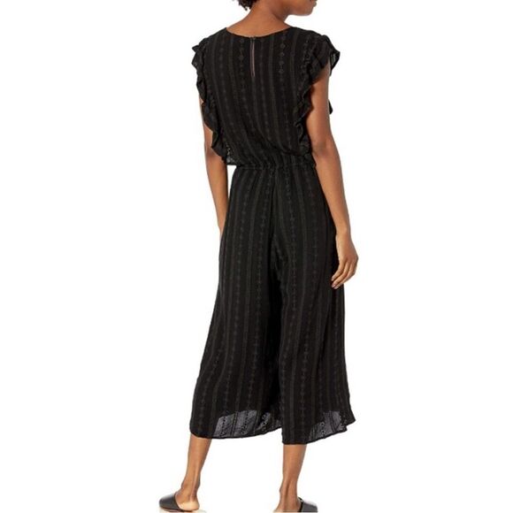 Jack by BB Dakota Embroidered Cropped Jumpsuit Sz M - Picture 5 of 9